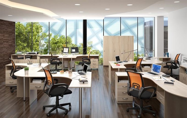 Офисный набор мебели SIMPLE с эргономичными столами и шкафом в Саранске - изображение 3